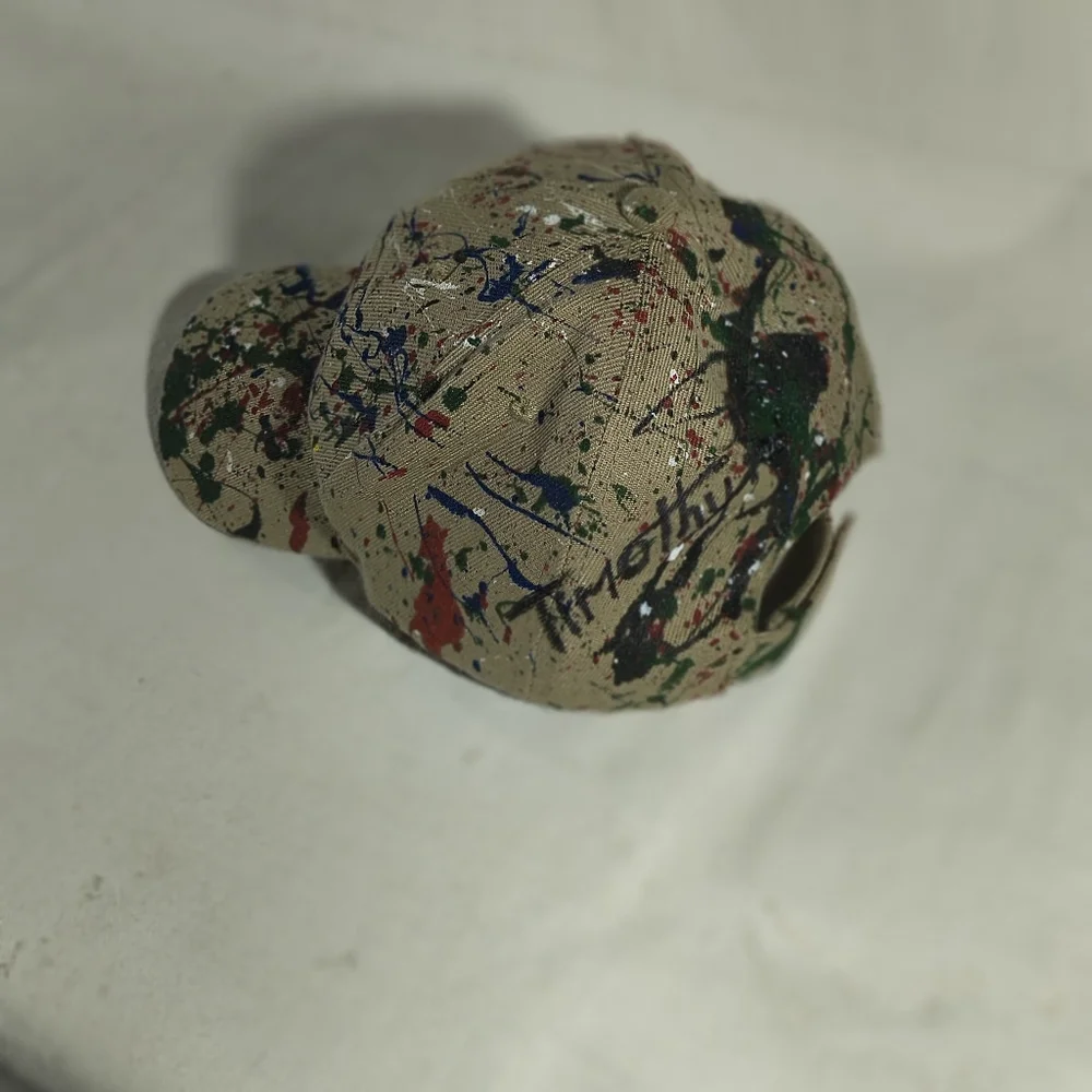 Unisex Adjustable Tan Cap 550 With Street Wear Art By Timothy Designs